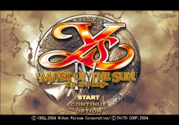 Ys IV - Mask of the Sun - A New Theory (Japan) screen shot title